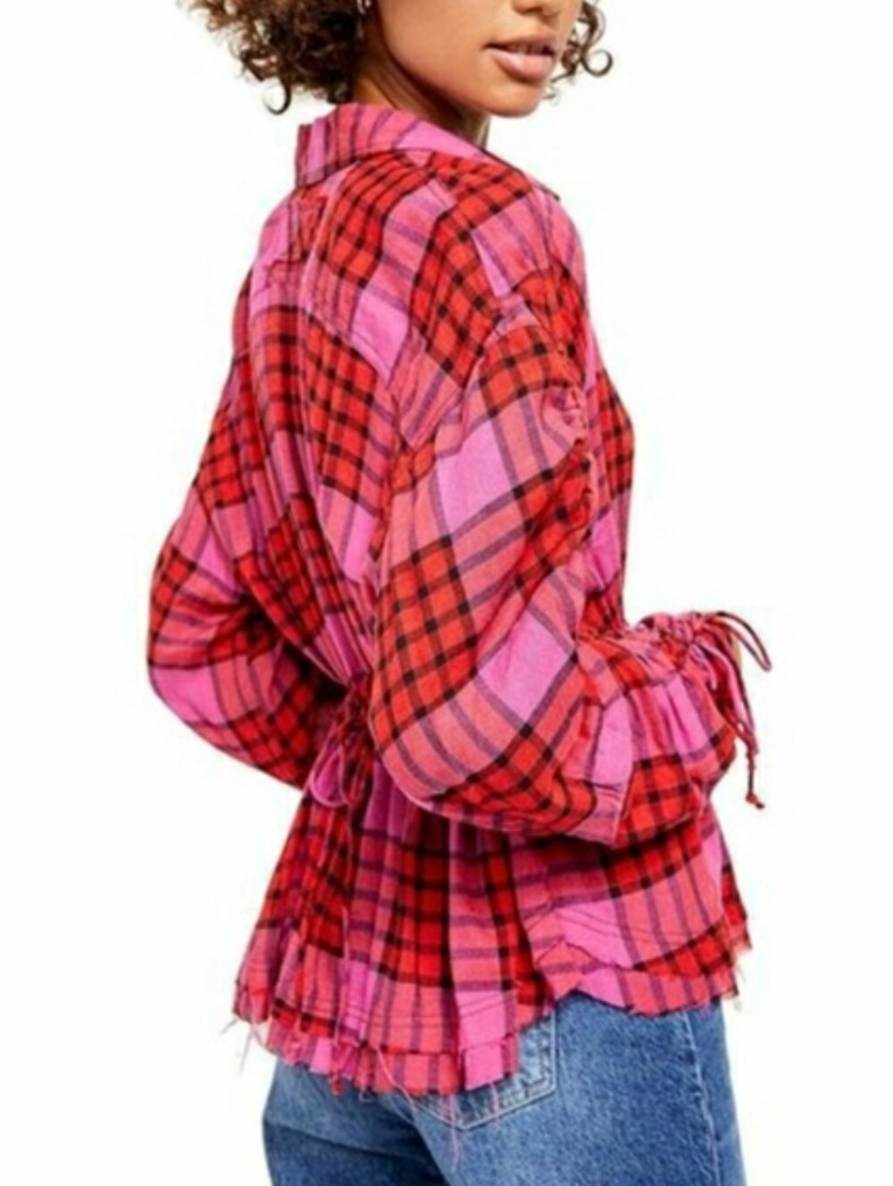 Free People We The Free Pacific Dawn Plaid Flannel Shirt
